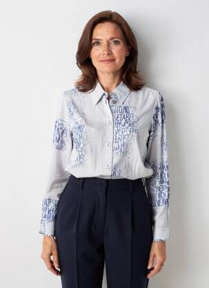 Cămașă croială dreaptă mâneci lungi albastru MERI & ESCA femeie