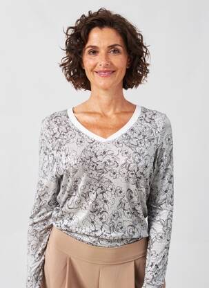 Tricou mâneci lungi mâneci lungi gri BAGORAZ femeie