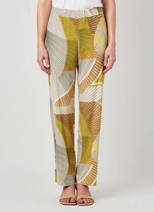 Pantalon drept talie elastică mărime normală verde MARIA BELLENTANI femeie