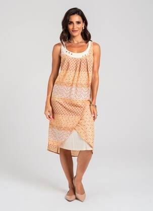 Rochie midi fără mâneci fără mâneci portocalie ALICE ET BARNABE femeie