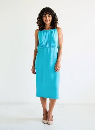 Rochie midi fără mâneci fără mâneci albastru PAUL BRIAL femeie