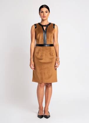 Rochie midi fără mâneci fără mâneci maro PAUL BRIAL femeie