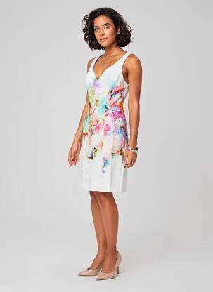 Rochie midi imprimeu floral fără mâneci bej PAUL BRIAL femeie