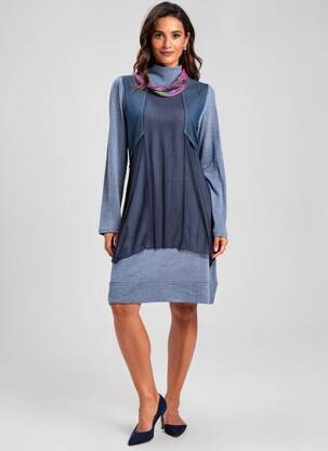 Rochie midi mâneci lungi mâneci lungi albastru ALICE ET BARNABE femeie