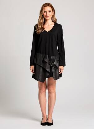 Rochie scurtă mâneci lungi mâneci lungi negru LAUREN VIDAL femeie