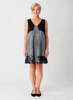 Rochie scurtă fără mâneci fără mâneci gri TELMAIL femeie