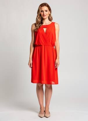 Rochie midi fără mâneci fără mâneci portocalie POUSSIERE D'ETOLE femeie