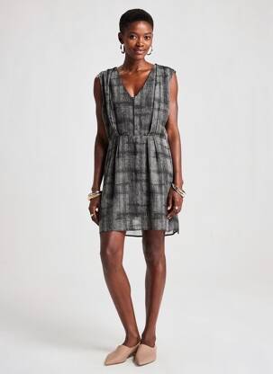 Rochie scurtă fără mâneci fără mâneci negru LAUREN VIDAL femeie