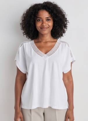 Tricou croială dreaptă mâneci scurte alb SOYACONCEPT femeie