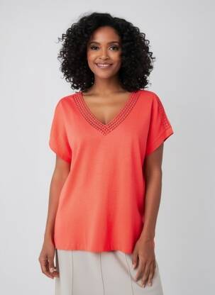 Tricou croială dreaptă mâneci scurte roșu SOYACONCEPT femeie