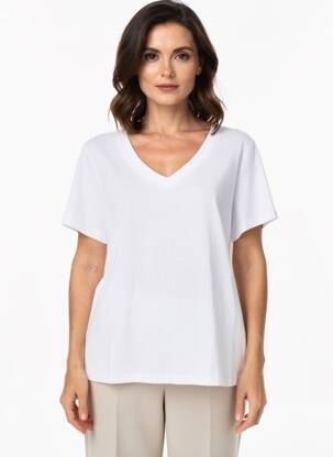 Tricou croială dreaptă mâneci scurte alb SOYACONCEPT femeie