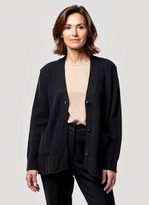Vestă cu mâneci lungi elasticitate negru RODAM femeie
