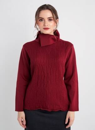 Pulover croială cambrată mâneci lungi roșu UGO LUCCA femeie