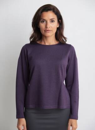 Pulover țesătură melanj mâneci lungi violet MONTAGUT femeie