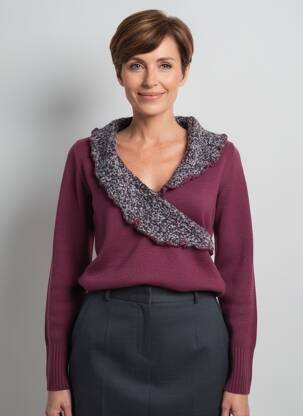 Pulover croială cambrată mâneci lungi violet FINETTE femeie