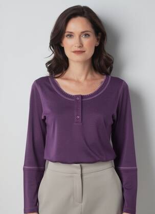 Top elasticitate mâneci lungi violet FINETTE femeie