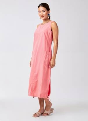 Rochie midi fără mâneci fără mâneci roz ARMOR LUX femeie