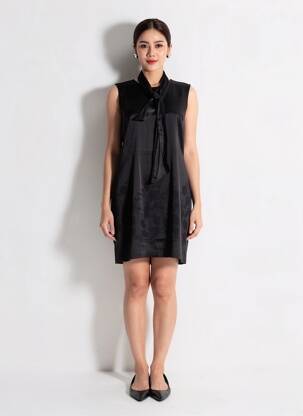 Rochie scurtă fără mâneci fără mâneci negru ENTRACTE femeie