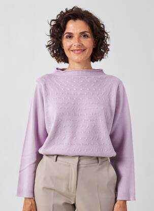Pulover croială cambrată mâneci lungi violet KATMAI femeie