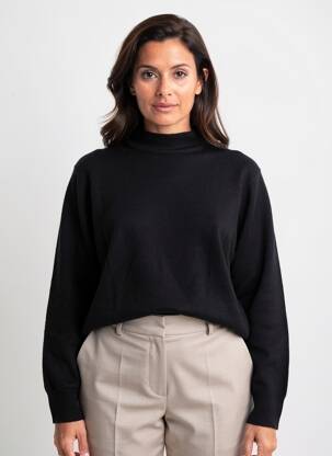 Pulover elasticitate mâneci lungi negru MONTAGUT femeie