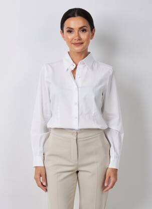 Cămașă croială cambrată mâneci lungi alb ENTRACTE femeie