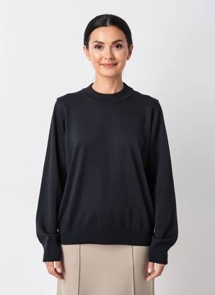Pulover elasticitate mâneci lungi negru MONTAGUT femeie