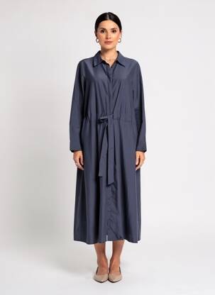 Rochie lungă mâneci lungi mâneci lungi albastru SOYACONCEPT femeie