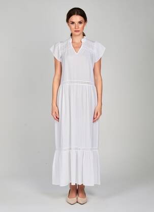 Rochie lungă mâneci scurte mâneci scurte alb SOYACONCEPT femeie
