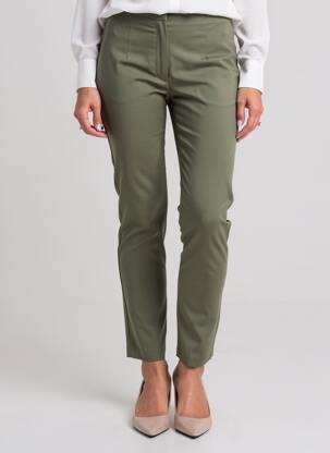 Pantalon slim talie înaltă talie înaltă verde ANNA MONTANA femeie