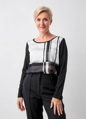 Top mâneci lungi mâneci lungi negru GUY DUBOUIS femeie
