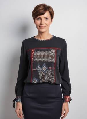 Top mâneci lungi mâneci lungi negru GRIFFON femeie