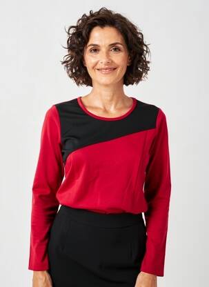 Tricou mâneci lungi mâneci lungi roșu GUY DUBOUIS femeie