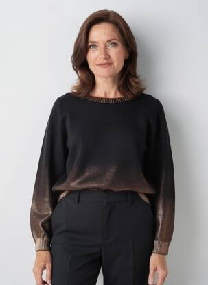 Pulover croială dreaptă mâneci lungi negru MERI & ESCA femeie