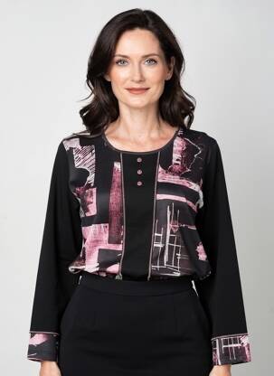 Tricou mâneci lungi mâneci lungi negru GUY DUBOUIS femeie