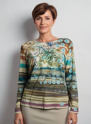 Tricou mâneci lungi mâneci lungi verde GUY DUBOUIS femeie