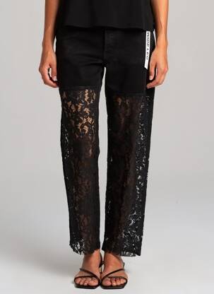 Blugi cu croială slim elasticitate mărime normală negru B.S JEANS femeie