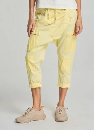 Pantalon 7/8 elasticitate mărime normală galben NEW COLLECTION femeie