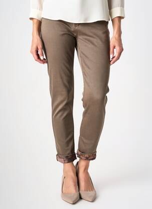 Pantalon slim elasticitate mărime normală verde MAISON ONADO femeie