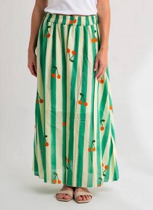 Fustă lungă croială fluidă verde APRIL VINTAGE femeie