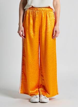 Pantalon larg croială fluidă mărime normală portocalie AMY&CLO femeie