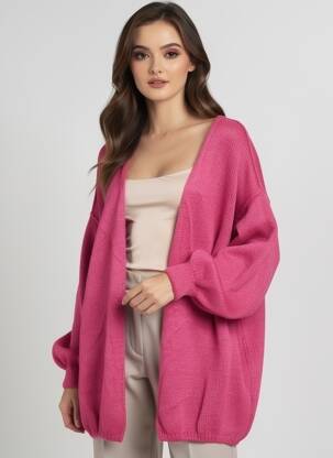 Vestă cu mâneci lungi mâneci lungi violet TRICOT STATION femeie