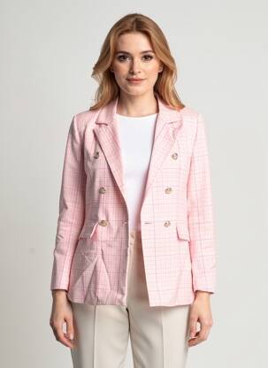 Sacou buzunare false roz MODA femeie