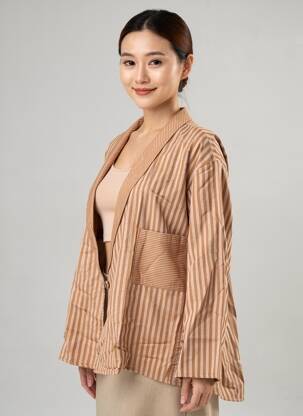 Jachete casual guler tip costum maro GIOYA & CO femeie