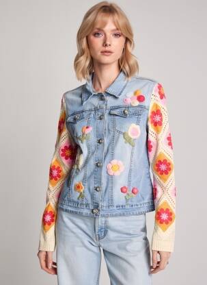 Jachete casual buzunare albastru MAISON ONADO femeie
