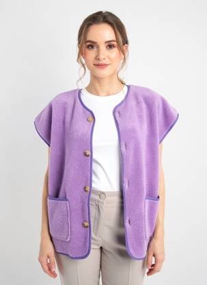 Vestă cu mâneci scurte croială dreaptă violet J&L femeie