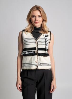 Vestă fără mâneci buzunare alb VOGUE femeie