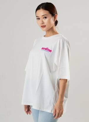Tricou croială dreaptă mâneci scurte alb POHÊME femeie