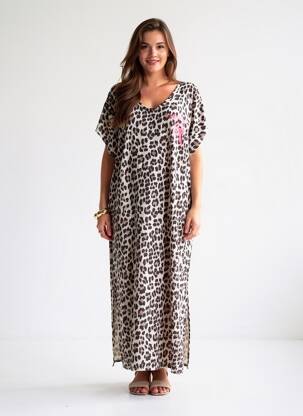 Rochie lungă mâneci scurte mâneci scurte gri SISSI FASHION femeie
