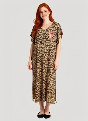 Rochie lungă mâneci scurte mâneci scurte maro SISSI FASHION femeie
