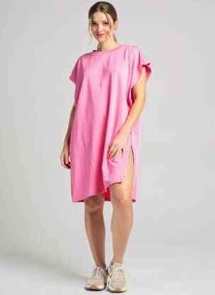 Rochie scurtă mâneci scurte mâneci scurte roz FLY OUT femeie